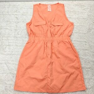 Sadie & Sage Womens L Shirt Dress Orange Sleeveless Jumper Gorpcore Summer